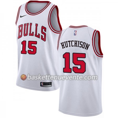 Maillot Basket Chicago Bulls Chandler Hutchison 15 Nike Blanc Swingman - Homme